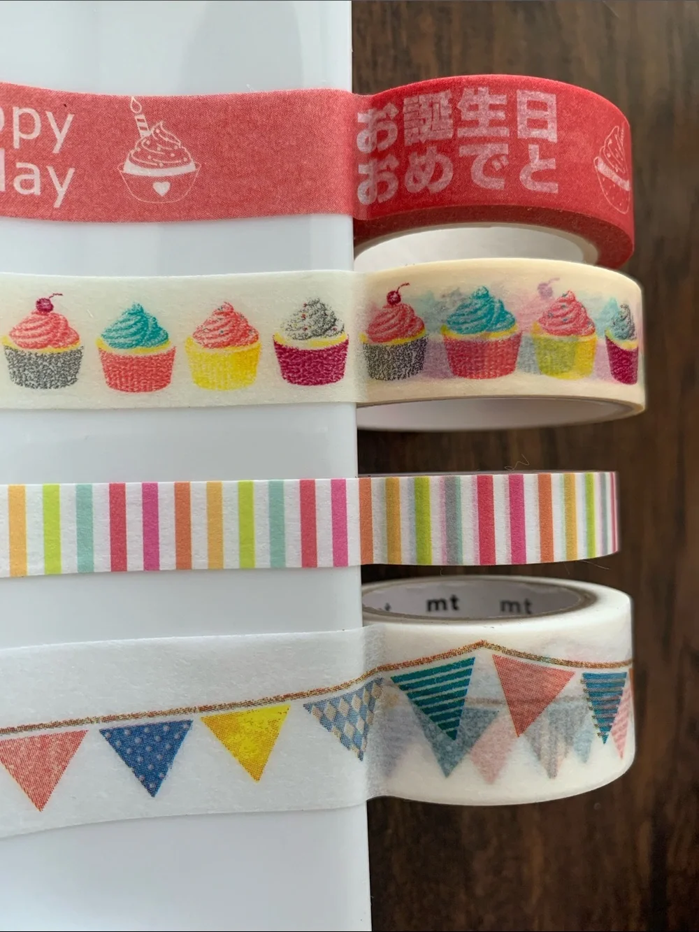Birthday Washi Tape Set - Colorful Cupcake & Bunting Designs